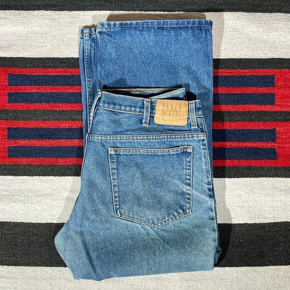 37w 80s Plain Pockets Straight Wide Leg‎ Jeans